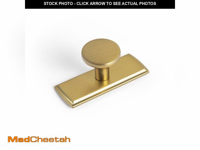 Lot 74-12701211 - Goo-Ki Brushed Brass Cabinet Knob with Backplate,High-end Zinc Alloy Cabinet Hardware,6 Packed - UNU...