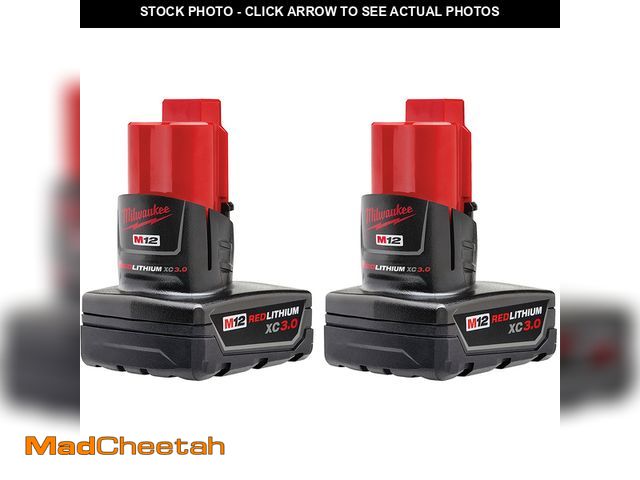 Lot 74-12792193 - Milwaukee 48-11-2412 M12 XC High Capacity REDLITHIUM Battery Two Pack - UNUSED