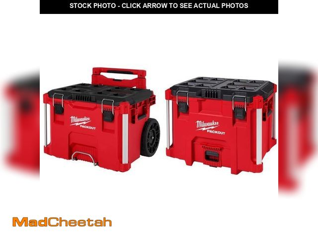 Lot 74-13678081 - Milwaukee PACKOUT 22 in. Rolling Modular Tool Box LP Handle and XL Tool Box - UNUSED