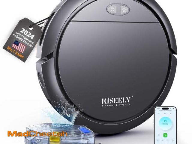 Lot 74-12438168 - Kiseely Robot Vacuum Cleaner with Mop, 4000Pa Robotic Vacuum with Self-Charging, App Control, Adjust...