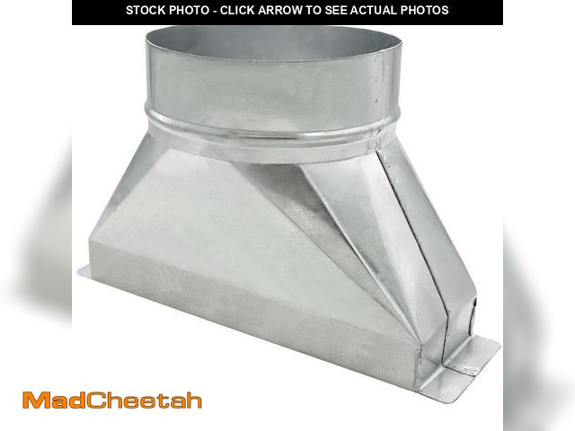 Lot 74-12110635 - 6" x 10" x 3-1/4" Round to Rectangular Microwave Vent Kit-Heavy Duty Galvanized Steel Duct Hood, Exh...