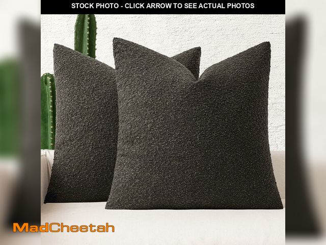 Lot 74-12703675 - MIULEE 20x20 Inch Decorative Pillow Covers for Couch Bed Set of 2 Textured Boucle Neutral Winter Thr...