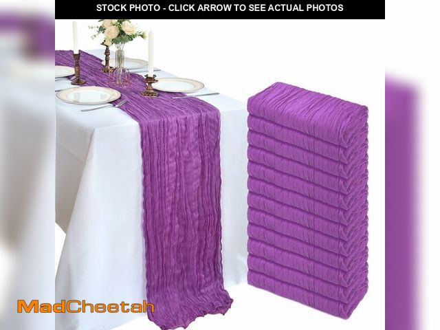 Lot 74-14204970 - 12 Pack 10FT Purple Cheesecloth Table Runner 120 Inch Long Gauze Rustic Boho Spring Cheese Cloth Tab...