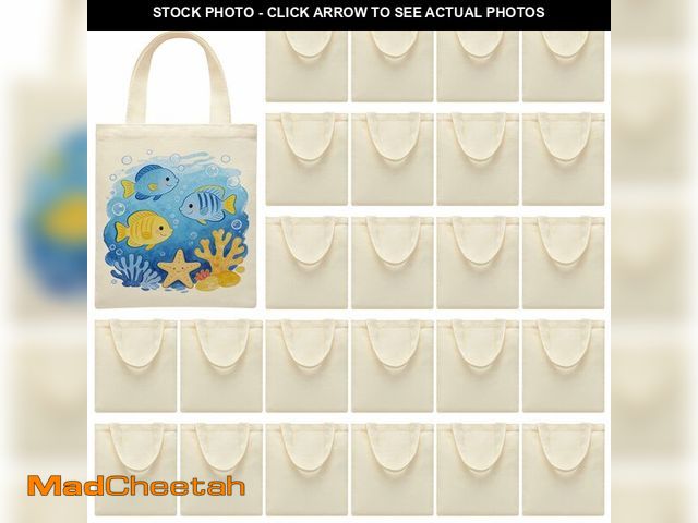 Lot 74-13954923 - TAOZIM Sublimation Mini Tote Bags, 24Pcs Blank Canvas Tote Bags Bulk 9 x 8 Inch Reusable Grocery Bag...