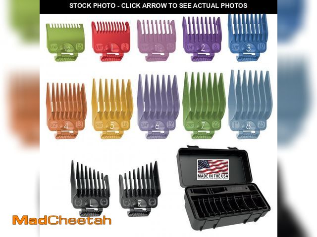 Lot 74-11558655 - Wahl Clipper Genuine Secure-Fit?? Attachment Guard Organization Kit with Color Pro Colored Hair Clip...