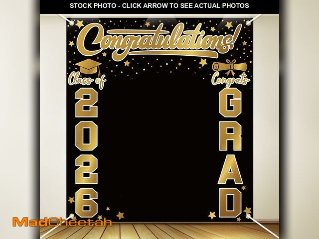 Lot 74-14147510 - Frienda Large Class of 2026 Graduation Backdrop 6.6 x 7.2 ft Congrats Grad Graduation Party Decorati...