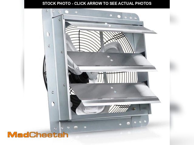 Lot 74-12592914 - VENTISOL 12 in. Wall Mounted Exhaust Shutter Fan with Aluminum Blades, 1800 CFM, Automatic Shutter, ...