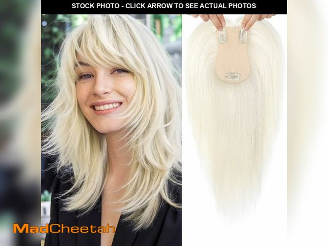 Lot 74-12711922 - Flufymooz 100% Real Human Hair Toppers, 12 Inch Human Hair Toppers for Thinning Hair Large Hand-wove...