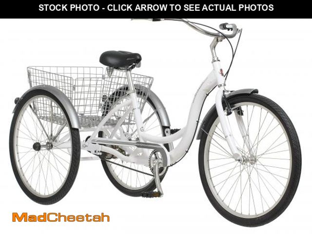 Lot 74-12493725 - Schwinn Meridian Adult Tricycle Bike, Mens and Womens Three Wheel Beach Cruiser, 26-Inch Wheels, Low...