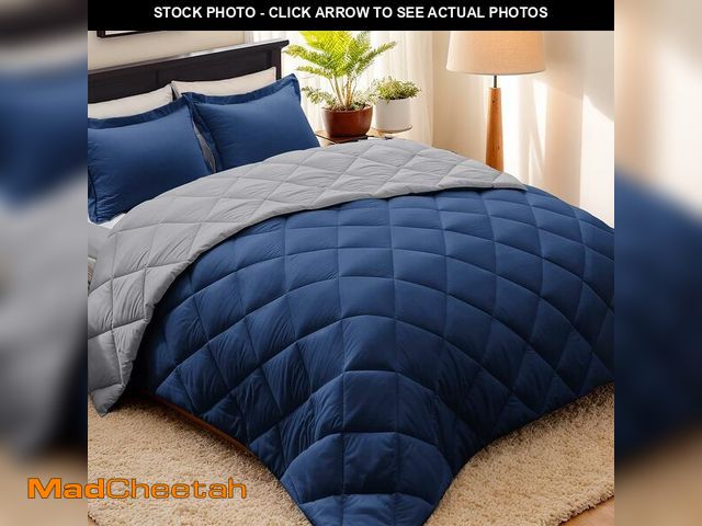 Lot 74-12307731 - HIG 3pc Navy Twin/Twin XL Comforter Set - All Season Reversible Down Alternative Comforter with Sham...