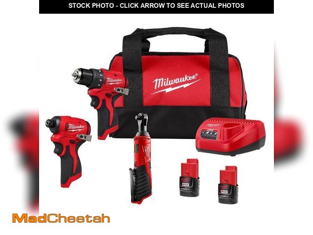 Lot 74-13134893 - (MISSING M12 RATCHET)Milwaukee M12 12-Volt Lithium-Ion Brushless Cordless Subcompact Drill &amp;Impa...