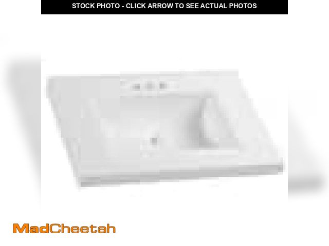 Lot 74-12251355 - Glacier Bay 31 in. W x 22 in. D Cultured Marble White Rectangular Single Sink Vanity Top in White - ...