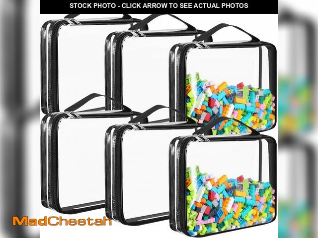 Lot 74-12441973 - Sanwuta 6 Packs Toy Storage Bags, PVC Organizing Case Bags with Zipper, Waterproof Toy Container for...