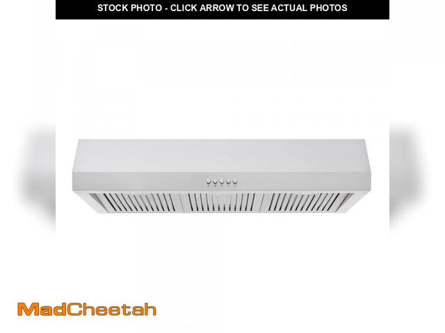 Lot 74-12032569 - *SEE DETAILS* Vissani Sarela 36 in. W x 7 in. H 500CFM Convertible Under Cabinet Range Hood in Stain...