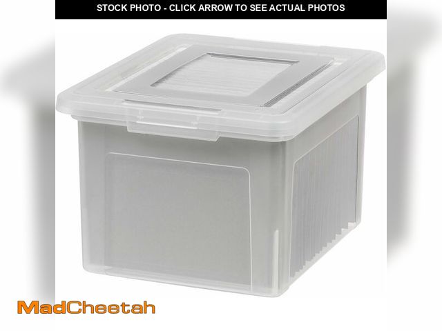 Lot 74-12633114 - IRIS USA File Box, Plastic File Boxes With Lids, Document Organizer for Letter/Legal File, Document ...