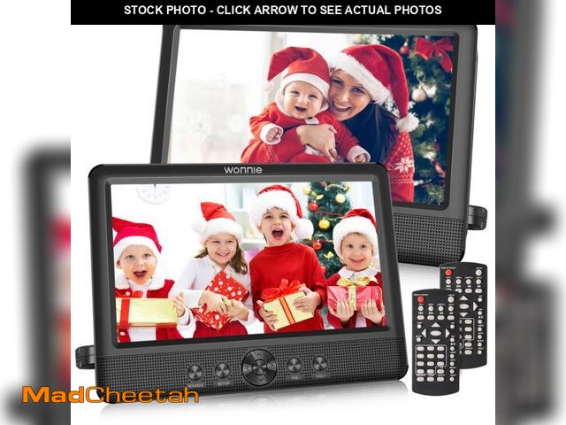 Lot 74-12222505 - WONNIE 10.5" Two Car DVD Players Portable Dual Screen Headrest Video Player, Play a Same or Two Diff...