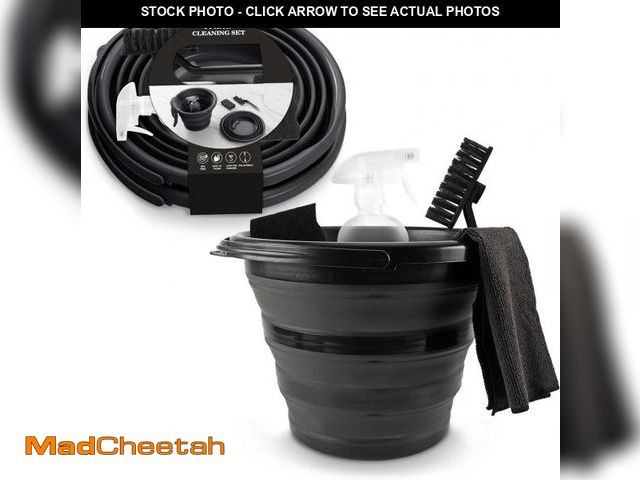 Lot 74-12331661 - SIMPLEMADE Collapsible Bucket Cleaning Set - Includes 2 Foldable Buckets, Spray Bottle, Rag, Scrubbi...