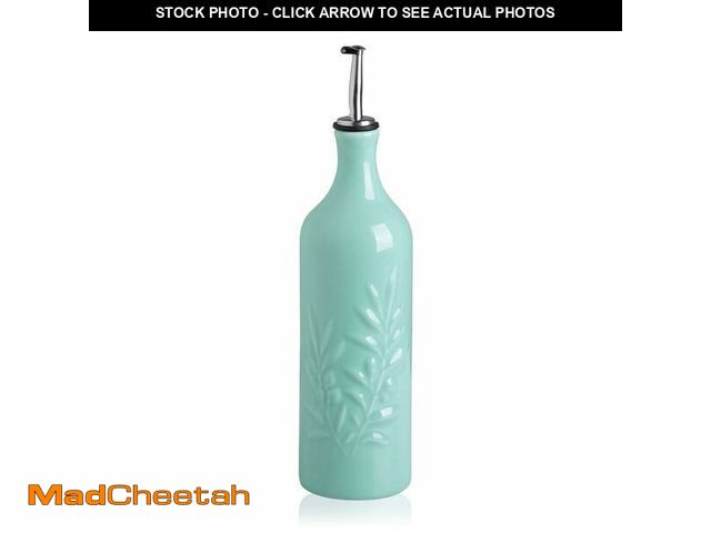 Lot 74-13575046 - Sweejar Ceramic Olive Oil Dispenser Bottle, 24 Oz Relief Design EVOO Oil and Vinegar Dispensing Bott...
