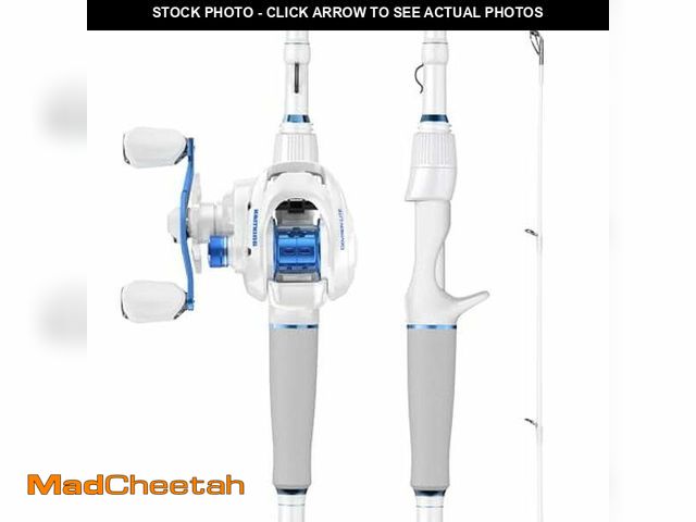 Lot 74-12667633 - KastKing Centron Lite Baitcasting Fishing Reel Combo 7'0" MH Left Handed Reel White - UNUSED