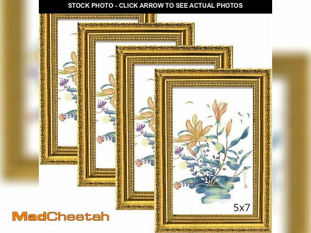 Lot 74-13958435 - BESCRCL 5x7 Picture Frame Gold with Real Glass, Ornate Vintage 5 x 7 Photo Frames for Wall and Table...