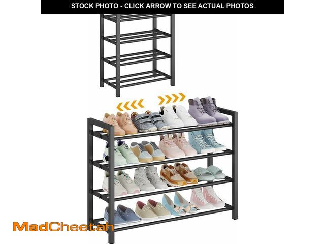 Lot 74-14333109 - Detsuk 4-Tier Expandable Shoe Rack Ã¢â¬â Adjustable Metal Shoe Organizer for Closet, Entryway &am...