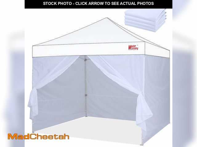 Lot 74-14211125 - MASTERCANOPY Pop-up Canopy Sidewall Kit, 3 Sidewalls &amp; 1 Doorwall Only (10x10,White) - UNUSED