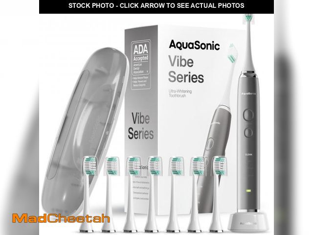 Lot 74-12213107 - Aquasonic Vibe Series Ultra-Whitening Toothbrush Ã¢â¬â ADA Accepted Electric Toothbrush - 8 Brush...