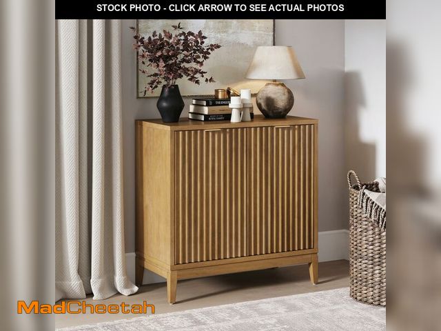 Lot 74-12820303 - Nathan James Jasper Boho Wooden Storage Cabinet with Doors, Wood Sideboard or Living Room Storage Ca...