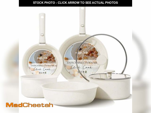 Lot 74-12686745 - Carote 13 Pcs Nonstick Cookware Sets, Pots and Pans with Detachable Handles, Oven Safe, Induction Co...