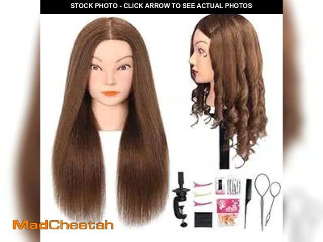 Lot 74-12125163 - Opini Mannequin Head with 100% Real Human Hair Cosmetology Mannequin Head to Practice Hairstyles Dol...