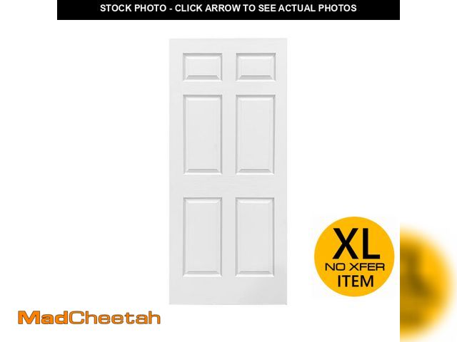 Lot 74-12689933 - Calhome 36 in. x 80 in. White Primed Composite MDF 6 Panel Interior Door Slab - UNUSED