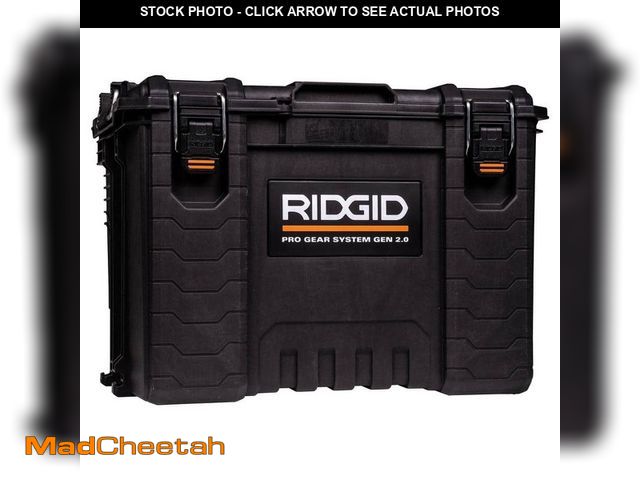 Lot 74-13778883 - RIDGID Pro Gear System Gen 2.0 Durable XL 22 in. Stackable Tool Box For Storage And Transporting - U...