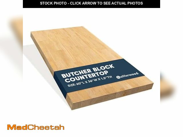 Lot 74-12646963 - AllForWood Hevea Solid Wood Butcher Block Countertop Natural Butcher Block Table Top for DIY Washer ...