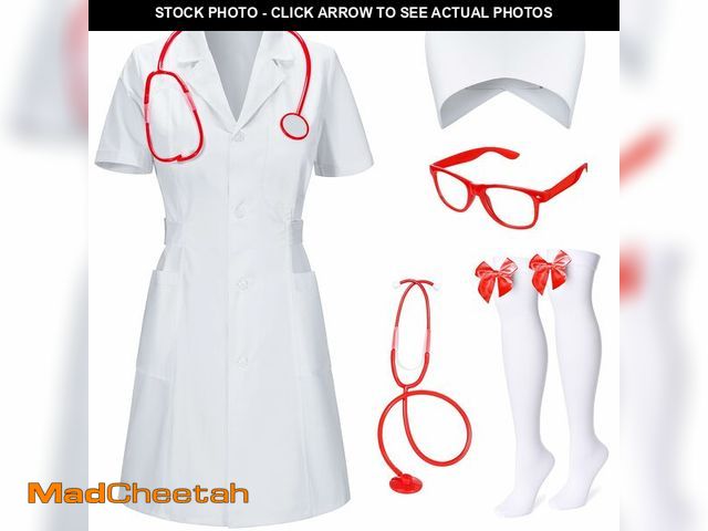Lot 74-12717941 - TOKYO REVENGERS Women 5Pcs Halloween Nurse Costume Set Doctor Outfit Lab Coat Nurse Hat Cosplay Part...