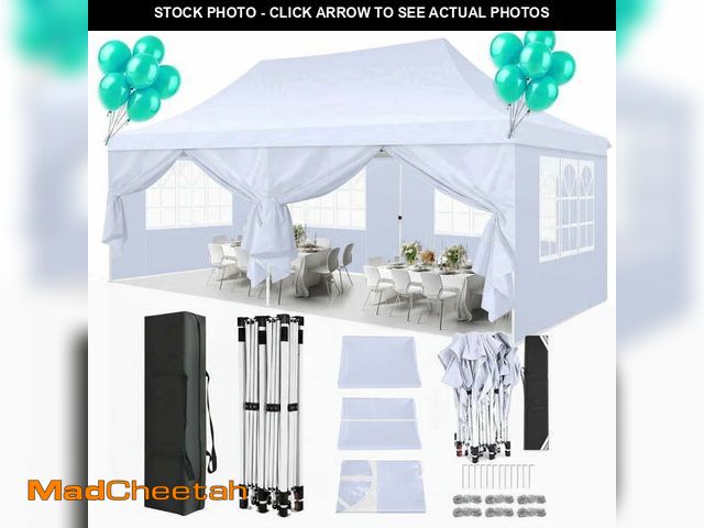 Lot 74-13817404 - Hoteel 10'x20' Pop up Canopy Tent with 6 Removable Sidewalls, Instant Outdoor Canopy Shelter with Up...