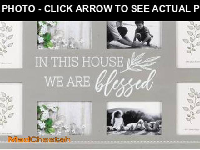 Lot 74-12399267 - Prinz 12-Opening 36" X 15.5" Blessed Wall Decor Collage Picture Frame, Displays Twelve 4x6 Photos, G...