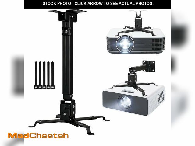 Lot 74-14154615 - Vphom Projector Mount Ceiling/Wall - Universal 3-in-1 Bracket with Extension Pole&amp; Cable Ties - ...