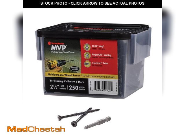 Lot 74-13785444 - FastenMaster #10 x 2-1/2 in. Torx TTAP Drive Suresink Flat Head MVP Multi-Purpose Wood Screw (250-Pa...