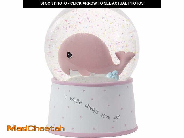 Lot 74-12880802 - Precious Moments Mightier Than The Waves Brahms' Lullaby Whale Musical Resin/Glass Snow Globe, Pink ...