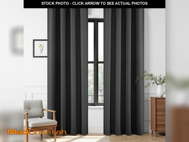 Lot 74-12327907 - Joydeco Blackout Curtains 72 Inch Length, Grey 52 Ãâ72 Curtains for Bedroom, Thermal Insulated Lo...