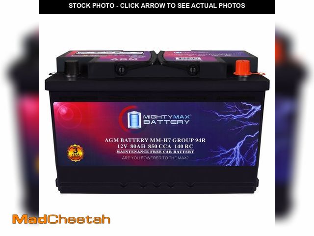 Lot 74-12572185 - Mighty Max Battery MM-H7 Start and Stop Car BCI Group Size 94R 12V 80AH, 140RC, 850 CCA Rechargeable...