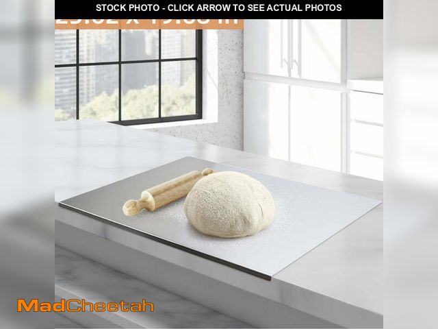 Lot 74-13061653 - Qunbio 23.62'' x 19.68'' Stainless Steel Chopping Board, Large Metal Cutting Boards with Lip for Kit...