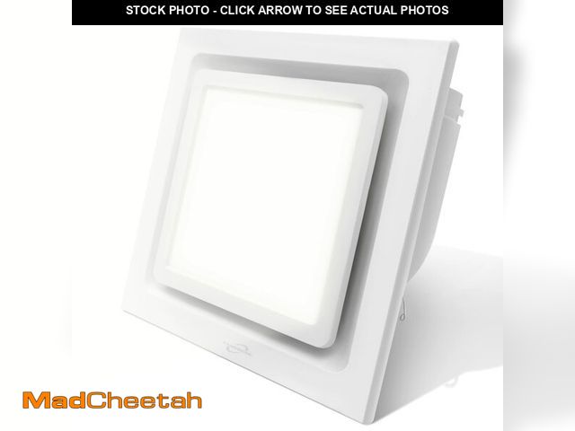 Lot 74-12504521 - POWERENG Bathroom Exhaust Fan with Light,Bathroom Fan with 6000K Square LED Combo,110V 141 CFM,0.7 S...