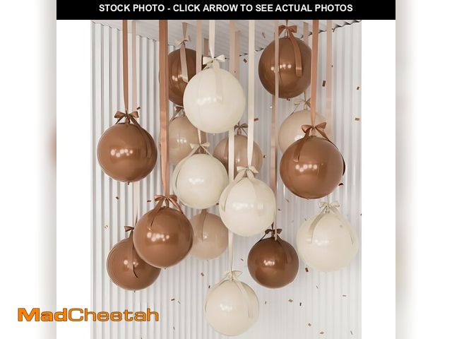 Lot 74-14335653 - Jenaai 30 Set Round Foil Balloons Bulk 22 Inch 4d Metallic Giant Balloons Set with Satin Bows Ribbon...