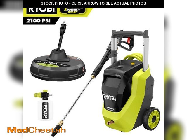 Lot 74-14560142 - RYOBI 2100 PSI 1.2 GPM Cold Water Electric Pressure Washer with Surface Cleaner - UNUSED