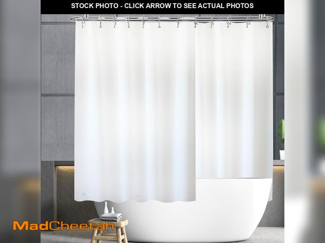 Lot 74-14066743 - YISURE White Short 60 Inch Shower Curtain for Clawfoot Tub, 180x60 Wrap Around Liner with Magnets, P...