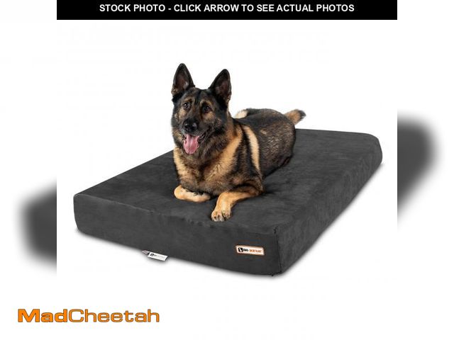 Lot 74-12189952 - Barker Beds Sleek Extra Large Dog Bed (XL, Charcoal) Ã¢â¬â 7" Thick Soft &amp; Comfortable Orthop...