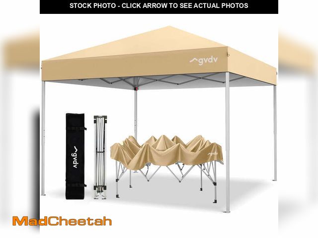Lot 74-14325395 - GVDV Canopy Tent, 10x10 ft Easy Pop up Outdoor Canopy Tent, Portable Straight Leg Gazebo Instant Can...