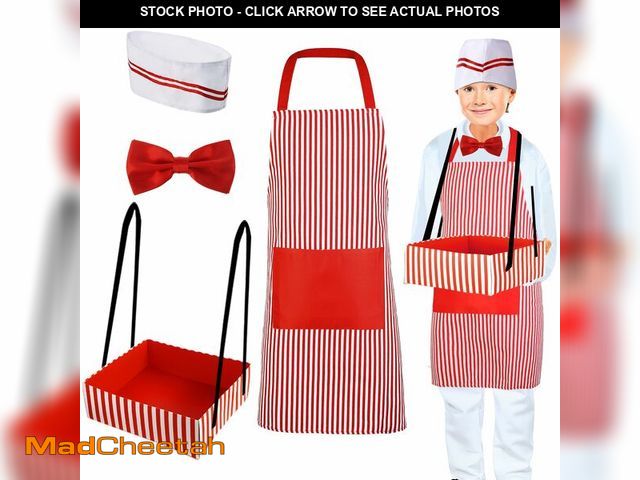 Lot 74-13574254 - SATINIOR 4 Pcs Waiter Costume Hot Dog Soda Jerk Popcorn Ice Cream Cosplay Costume for Carnival 1950s...