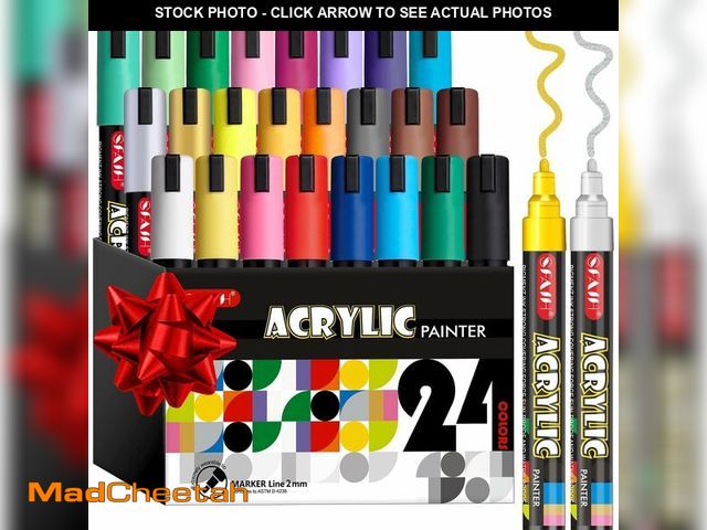 Lot 74-14152730 - SFAIH Acrylic Creative Markers - 3mm Replaceable Nibs 24 Colors, Large Ink Capacity, High Coverage, ...